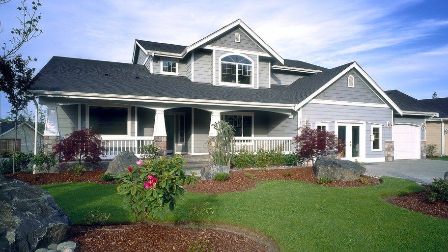 Gray Craftsman-style home